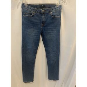 Women's Slimmy 7 For All Man Kind  W28 X L27 Blue‎ Jeans Junior 14 Skinny